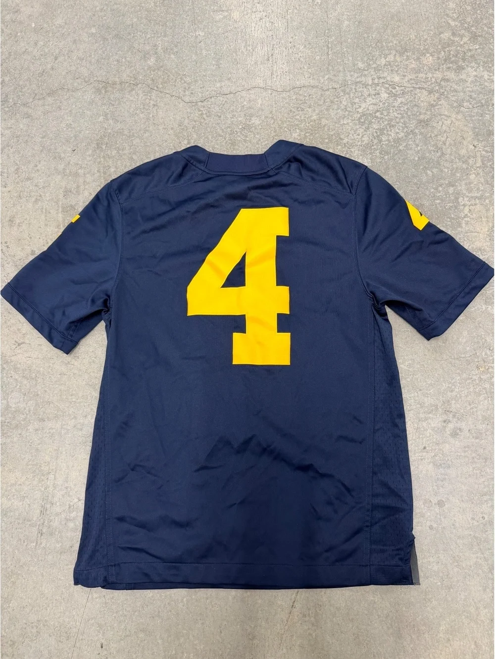 Nike Jordan Michigan Wolverines #4 Football Jersey Navy